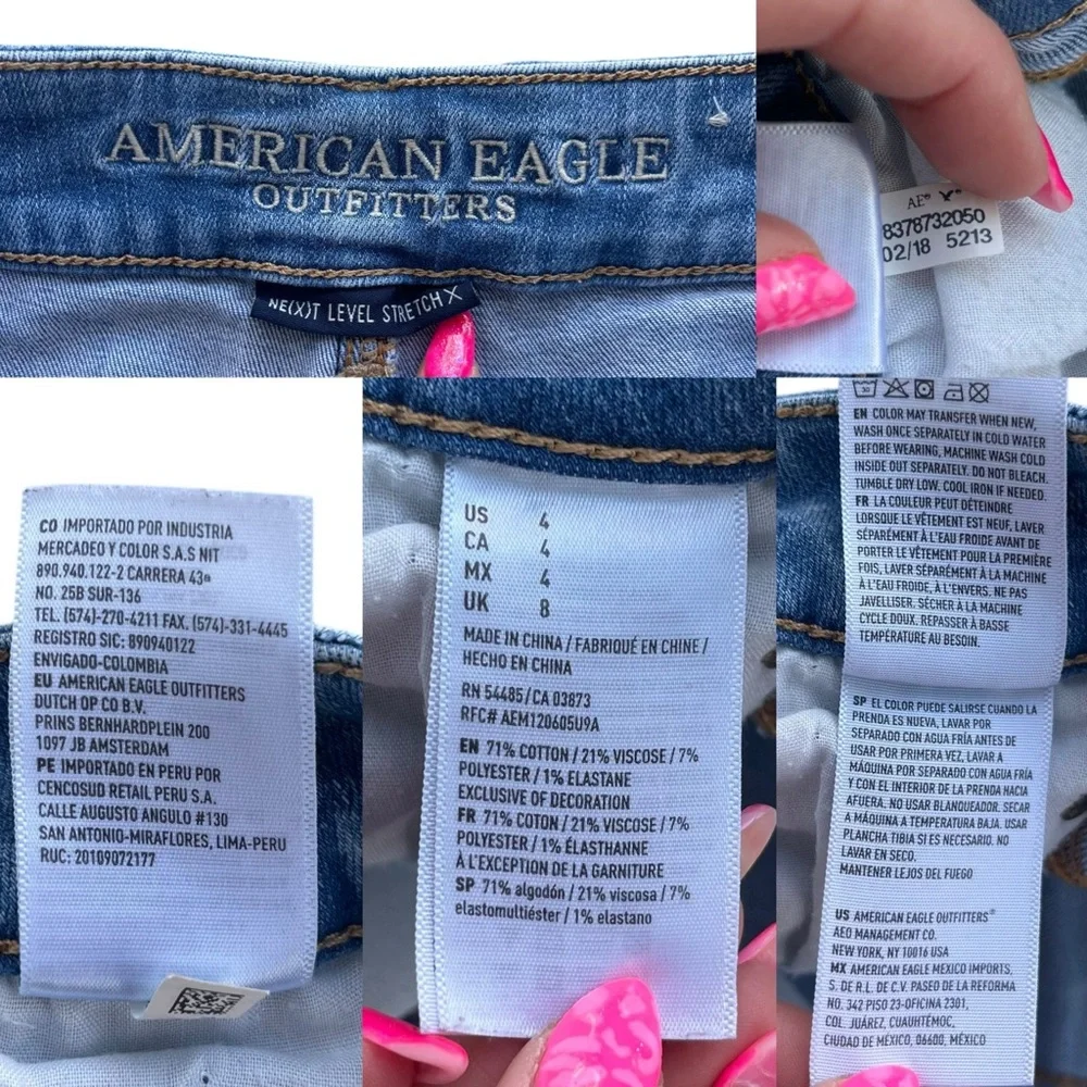 American Eagle Women’s 4 Light Wash Hi-Rise Mini Next Level Stretch X Jean Skirt